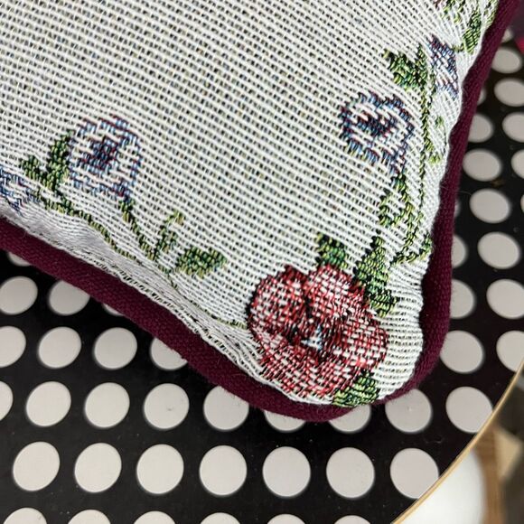 Vintage Mother Tapestry Floral Accent Throw Pillow 12.5" w x 8.5" T - Picture 3 of 4